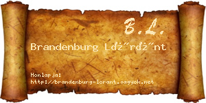 Brandenburg Lóránt névjegykártya