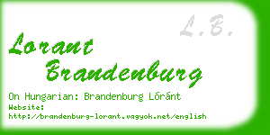lorant brandenburg business card